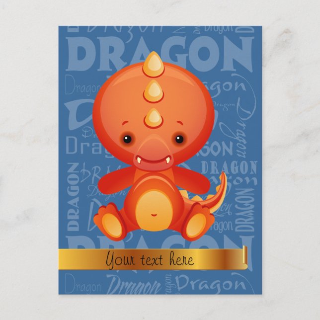 Cartes Pour Fêtes Annuelles Caricature personnalisée Année du Dragon Word Art (Devant)