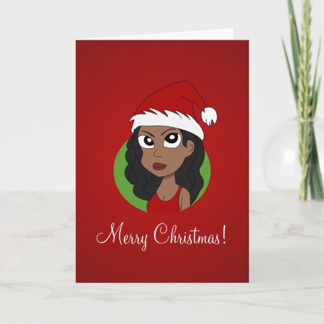 Cartes Pour Fêtes Annuelles Caricature pour fille de Noël (Devant)