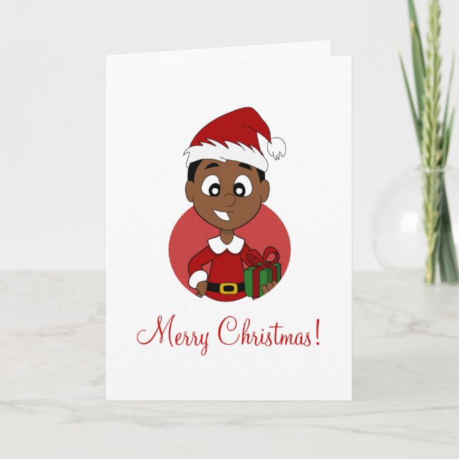 Cartes Pour Fêtes Annuelles Caricature pour garçon de Noël (Devant)