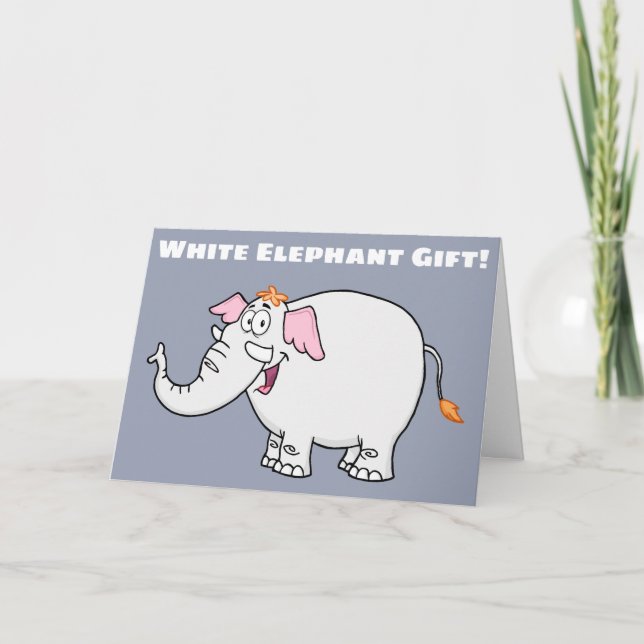 Cartes Pour Fêtes Annuelles Caricature White Elephant Exchange (Devant)