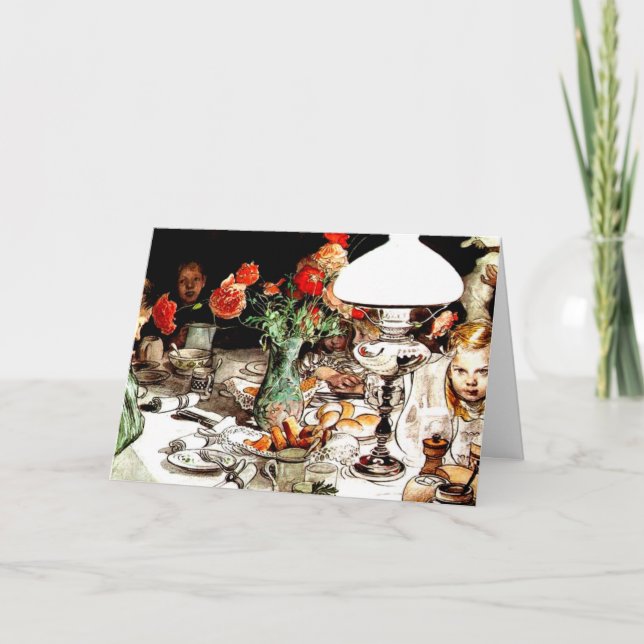 Cartes Pour Fêtes Annuelles Carl Larsson - Autour de la Lampe (Devant)