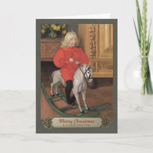 Cartes Pour Fêtes Annuelles Carl Larsson Boy à cheval à bascule CC0078 Noël