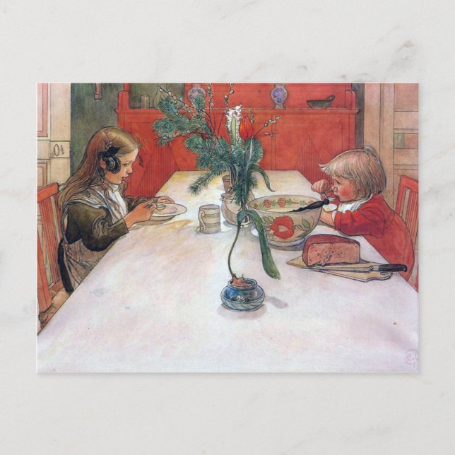 Cartes Pour Fêtes Annuelles Carl Larsson Repas de Noël (Devant)
