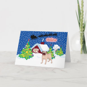 Cartes Pour Fêtes Annuelles Carlin Croit En Père Noël Christmas