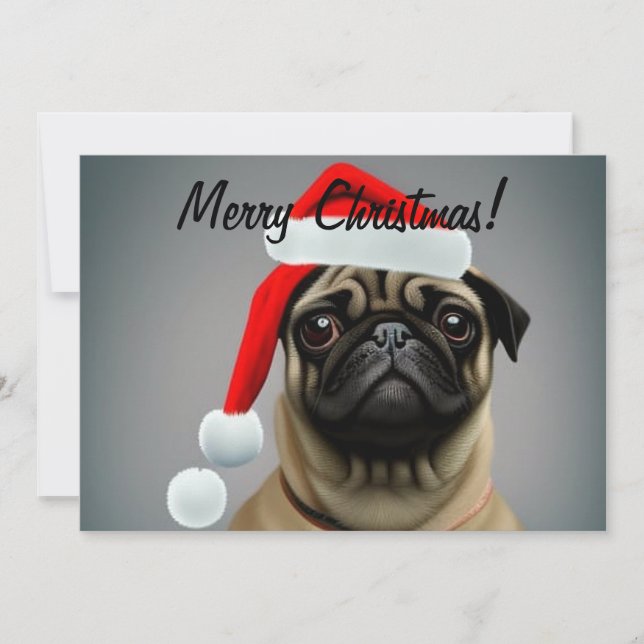 Cartes Pour Fêtes Annuelles Carlin En Noël Casquette Appartement de vacances (Devant)