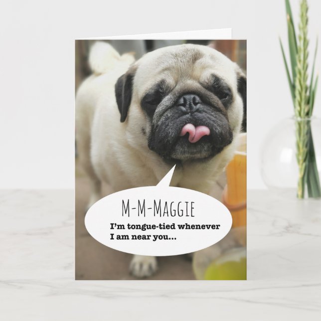 Cartes Pour Fêtes Annuelles Carlin Valentine Tongue (Devant)