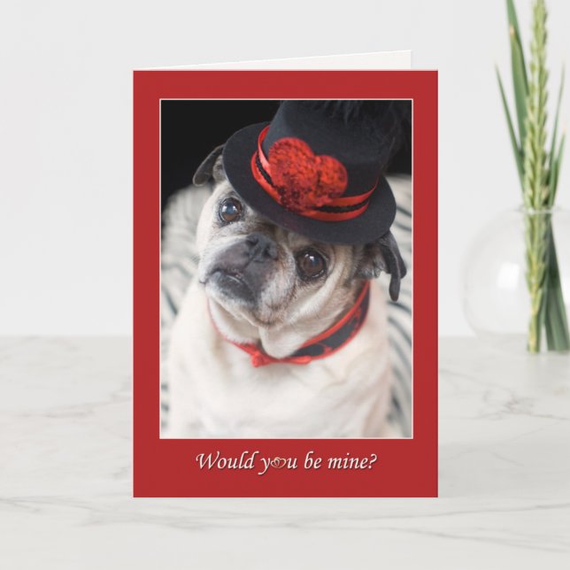 Cartes Pour Fêtes Annuelles Carlin Valentine vous seriez les miens (Devant)