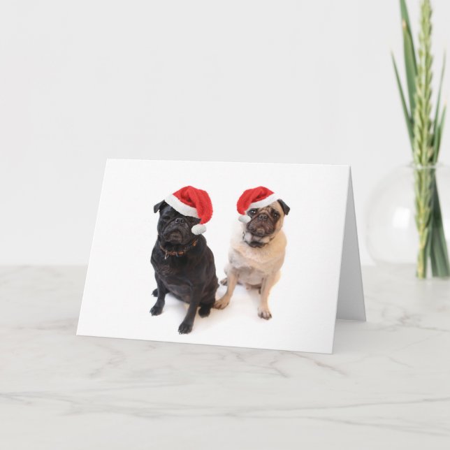 Cartes Pour Fêtes Annuelles carlins de noël (Devant)