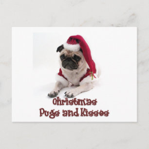 Cartes Pour Fêtes Annuelles Carlins de Noël et baisers