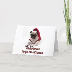 Cartes Pour Fêtes Annuelles Carlins de Noël et baisers
