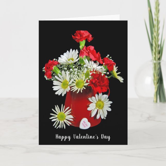 Cartes Pour Fêtes Annuelles Carnation et Daisy Valentine's Bouquet (Devant)