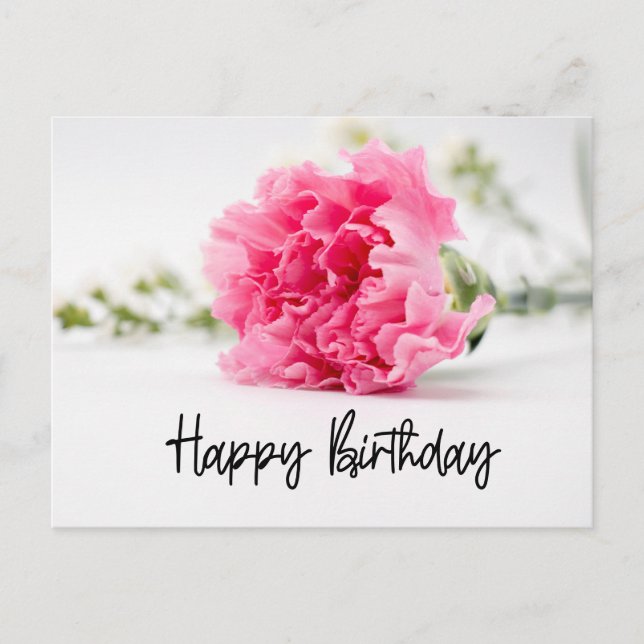 Cartes Pour Fêtes Annuelles Carnation Joyeux anniversaire en rose (Devant)