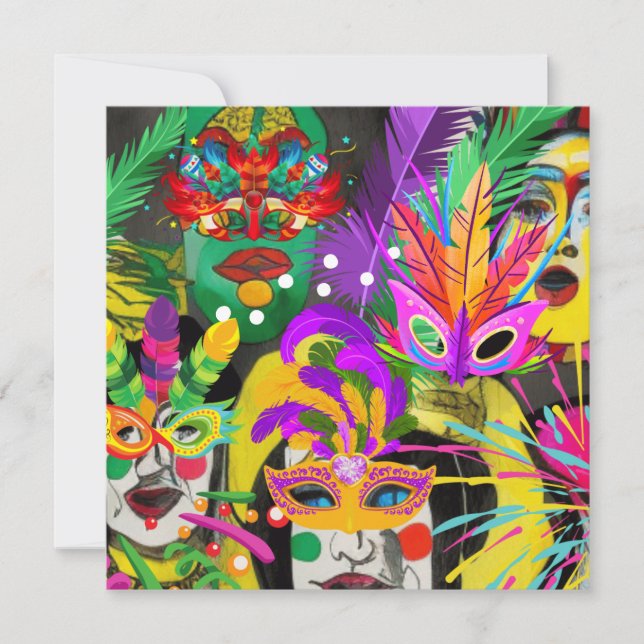 Cartes Pour Fêtes Annuelles Carnaval du Brésil (Devant)