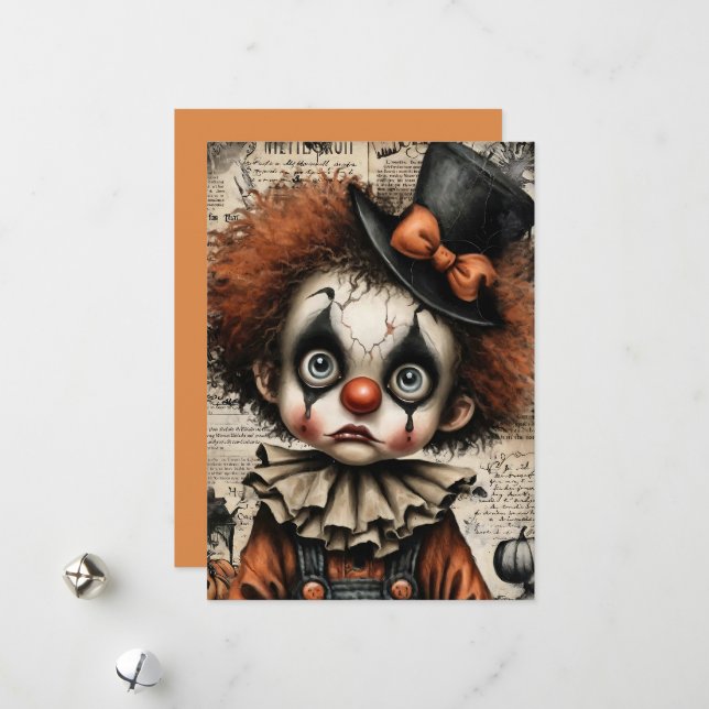 Cartes Pour Fêtes Annuelles Carnaval fissuré - La mascarade mélancolique (Devant/Arrière en situation)