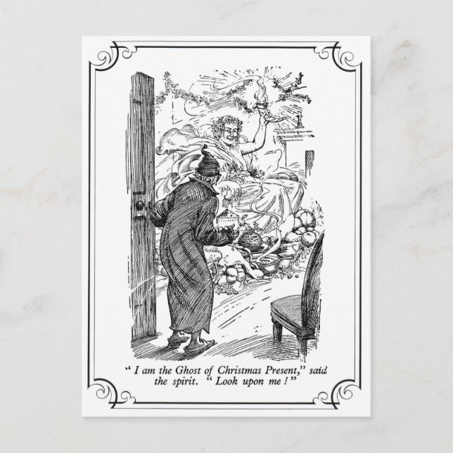 Cartes Pour Fêtes Annuelles Carol de Noël : Le fantôme du présent de Noël (Devant)