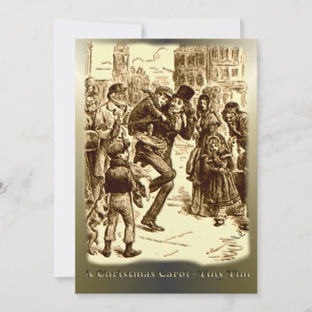 Cartes Pour Fêtes Annuelles Carol de Noël - Minuscule Tim (Devant)