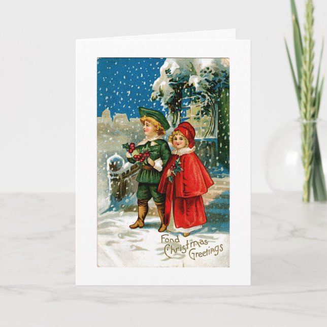 Cartes Pour Fêtes Annuelles Caroleurs de Noël (Devant)
