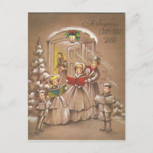Cartes Pour Fêtes Annuelles Caroleurs de Noël Vintage