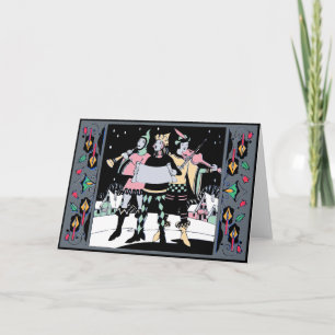 Cartes Pour Fêtes Annuelles Caroling Trio Colorway One