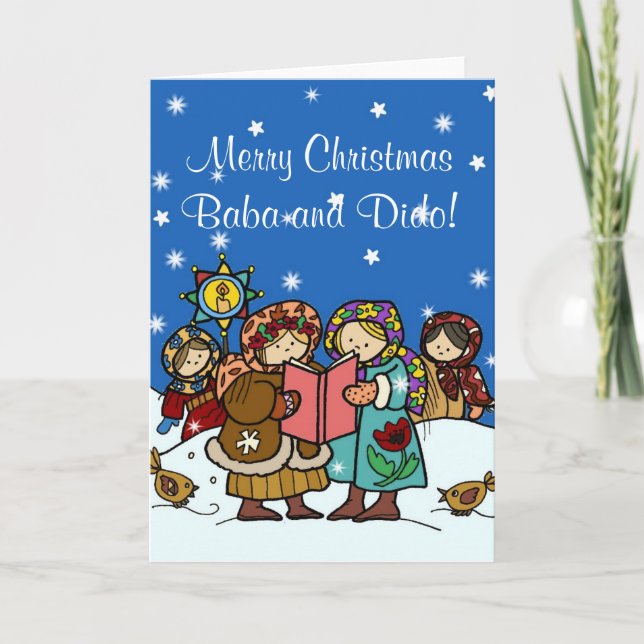 Cartes Pour Fêtes Annuelles Carollers de Noël ukrainiens (Devant)
