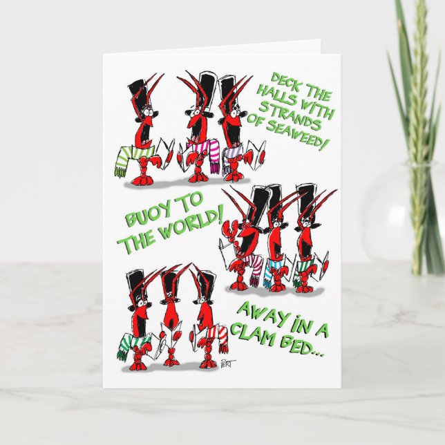 Cartes Pour Fêtes Annuelles Carols de Crustacés ! (Devant)