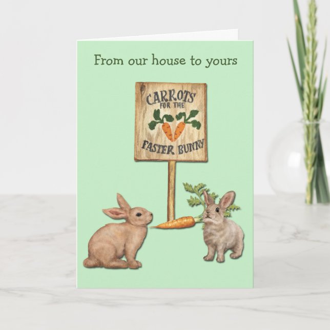 Cartes Pour Fêtes Annuelles Carottes pour le lapin de Pâques (Devant)