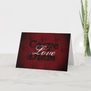 Cartes Pour Fêtes Annuelles Carpe Diem Love Skull n Crossbones Saint-Valentin