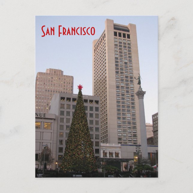 Cartes Pour Fêtes Annuelles Carré de l'Union Noël - San Francisco (Devant)