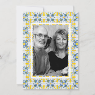 Cartes Pour Fêtes Annuelles Carreaux portugais famille photo cadre de Noël
