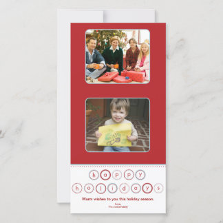 Cartes Pour Fêtes Annuelles Carrés de bannières de cercle de vacances - Rouge
