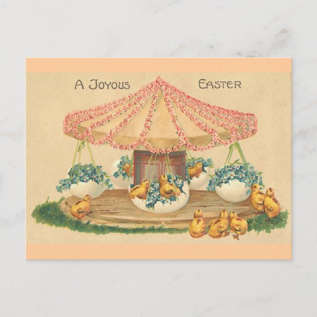Cartes Pour Fêtes Annuelles Carrousel des oeufs de Pâques Vintage Pâques (Devant)