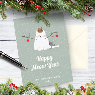 Cartes Pour Fêtes Annuelles 'Carte de Vœux Plate de Fêtes de 'Bonne Année Miao