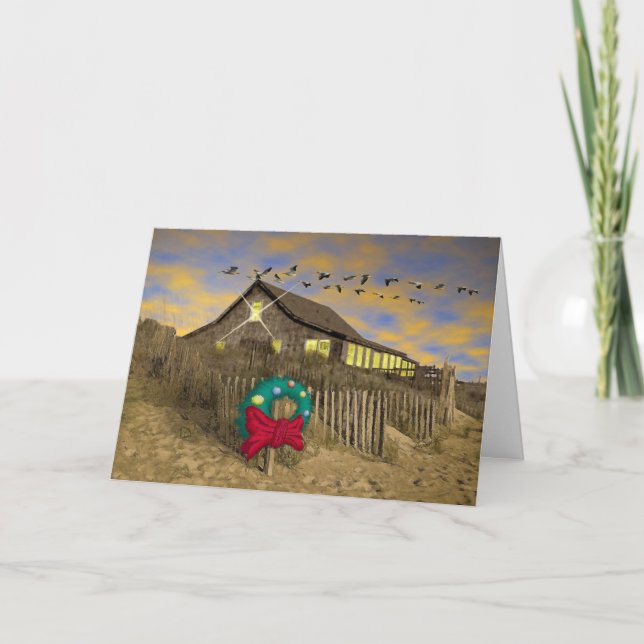 Cartes Pour Fêtes Annuelles Carte-h de Noël de Chambre de plage (Devant)