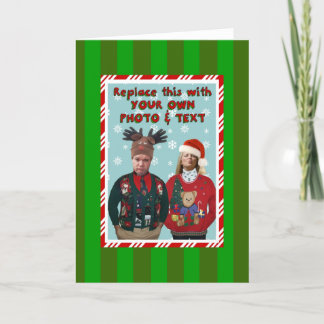 Cartes Pour Fêtes Annuelles Carte-modèle de vacances de Chandail-ized de Noël