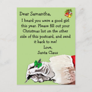 Cartes Pour Fêtes Annuelles "Carte postale du Père Noël" pour enfant