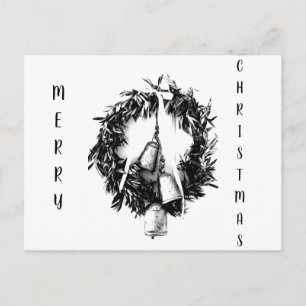 CARTES POUR FÊTES ANNUELLES **CARTE POSTALE POUR NOËL** SOUHAITS NOIRS/BLANCS