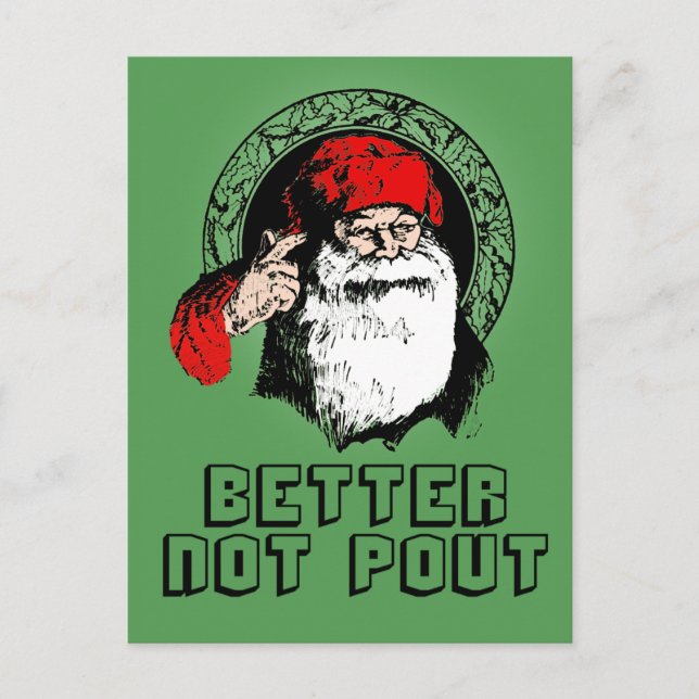 Cartes Pour Fêtes Annuelles Carte(s) Santa Claus Better Not Pout (Devant)