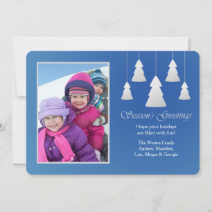 Cartes Pour Fêtes Annuelles Cartes de vœux de fêtes avec photo bleue