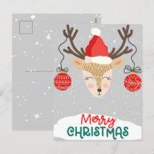 Cartes de vœux de Noël Joyeux Renne Fêtes