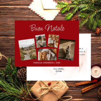 Cartes Pour Fêtes Annuelles Cartolina di Natale Collage di Foto Festivo