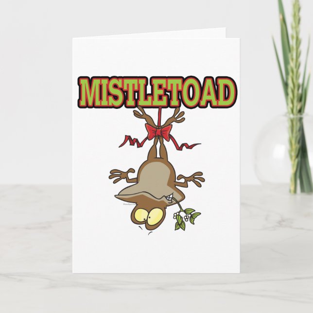 Cartes Pour Fêtes Annuelles Carton de crapaud Mistletoad Mistletoe (Devant)