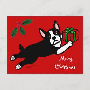 Cartes Pour Fêtes Annuelles Carton de Noël 2 de Boston Terrier