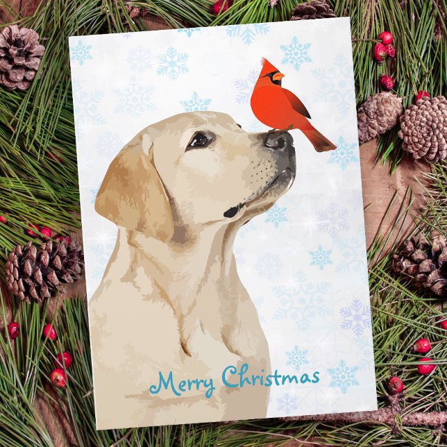 Cartes Pour Fêtes Annuelles Carton de Noël Lab jaune - Chien Labrador mignon (Créateur téléchargé)