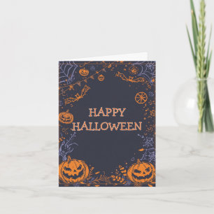 Cartes Pour Fêtes Annuelles Carton de vœux élégant et sombre de Halloween Citr