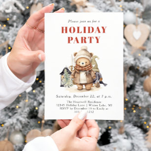 Cartes Pour Fêtes Annuelles Carton d'invitation à une fête de vacances avec un