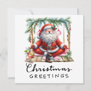 Cartes Pour Fêtes Annuelles Carton d'invitation à une fête de Yoga Noël Père N