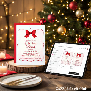 Cartes Pour Fêtes Annuelles Carton d'invitation classique traditionnel de Noël