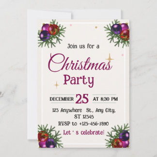 Cartes Pour Fêtes Annuelles Carton d'invitation d'arbre de Noël modifiable