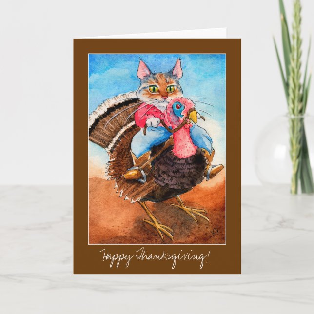 Cartes Pour Fêtes Annuelles Carton d'invitation de Thanksgiving pour chat dres (Devant)