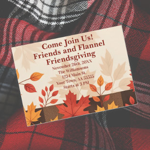 Cartes Pour Fêtes Annuelles Carton d'invitation Friendsgiving entre amis et fl